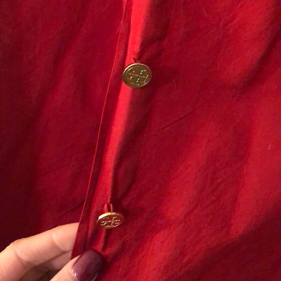 Tory Burch red size 6 button down - Picture 3 of 6